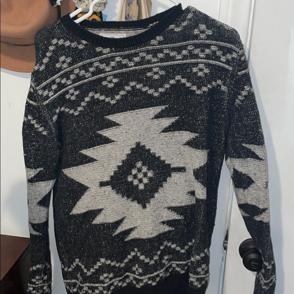 Black and White Cotton Sweater